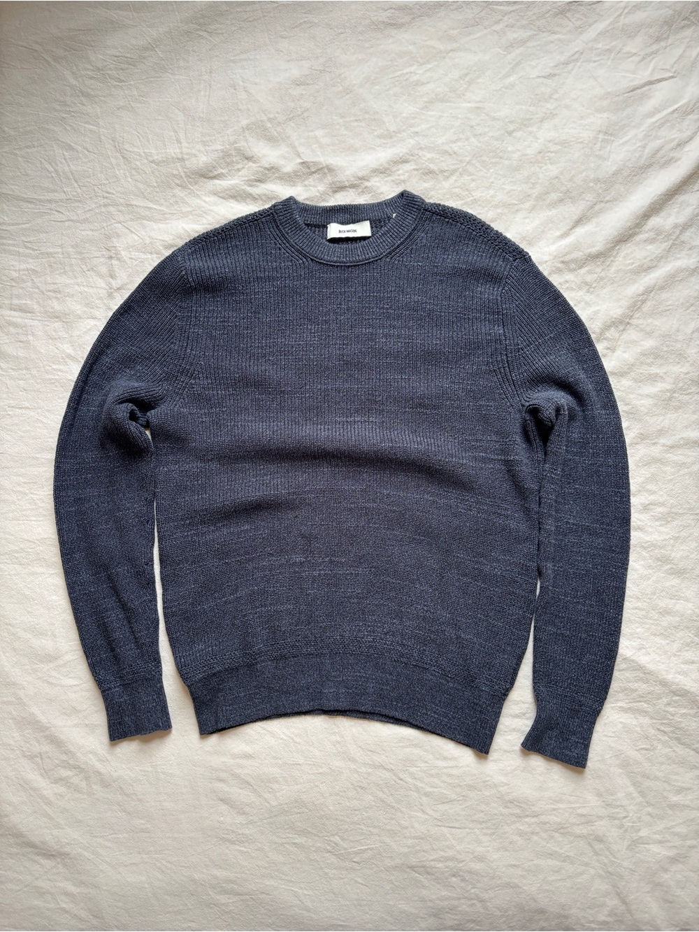 Buck Mason Seafarer Cotton Rib Crewneck Sweater Size M